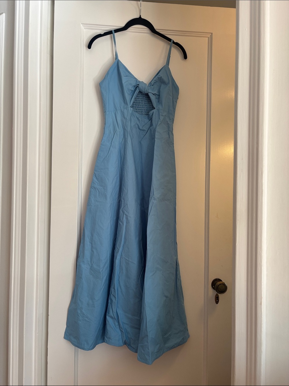 Pixie Market Amalfi Blue Spaghetti Strap Midi Dress with Front Knot - worn once.